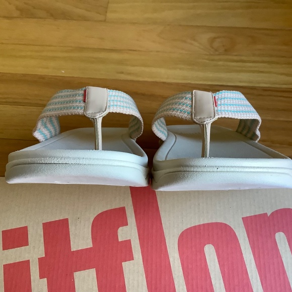 Fitflop Surfer Weave Striped Men’s Toe-Post Sandal Sandstone - Picture 7 of 16